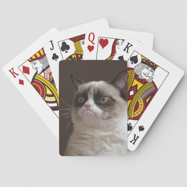 Baraja De Cartas Tarjetas de juego Grumpy para gatos (Reverso)