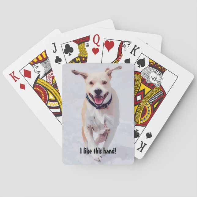 Baraja De Cartas Tarjetas de juego Happy Dog Pop Art Cute (Reverso)