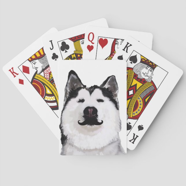 Baraja De Cartas Tarjetas de juego Husky Dog (Reverso)