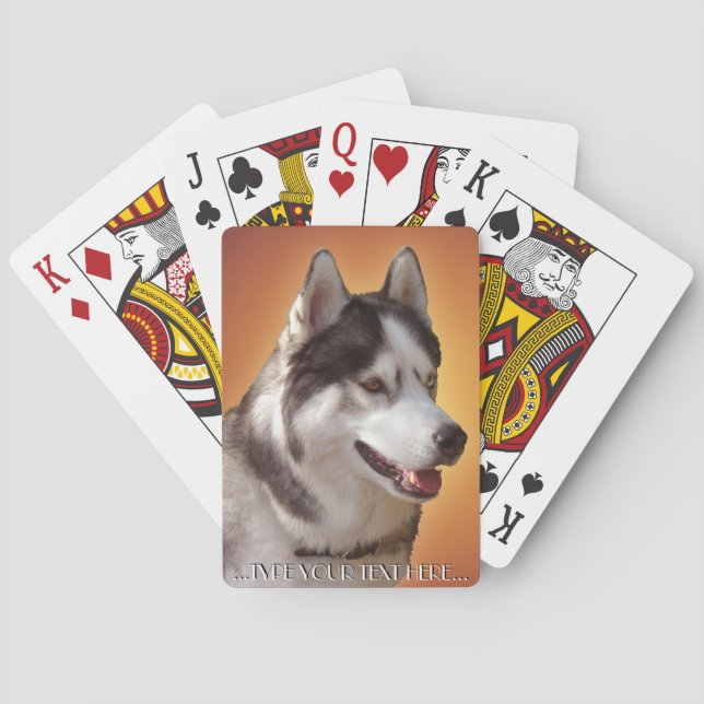 Baraja De Cartas Tarjetas de juego Husky Personalizan Tarjetas de P (Reverso)