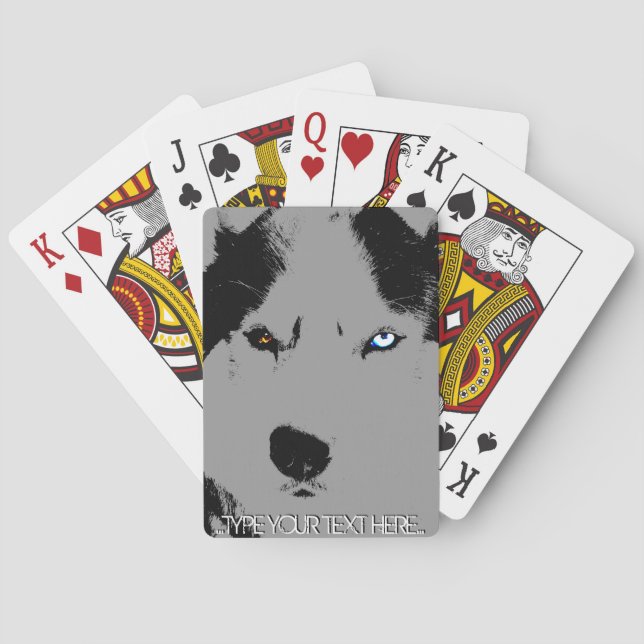 Baraja De Cartas Tarjetas de juego Husky Personalizan Tarjetas de P (Reverso)