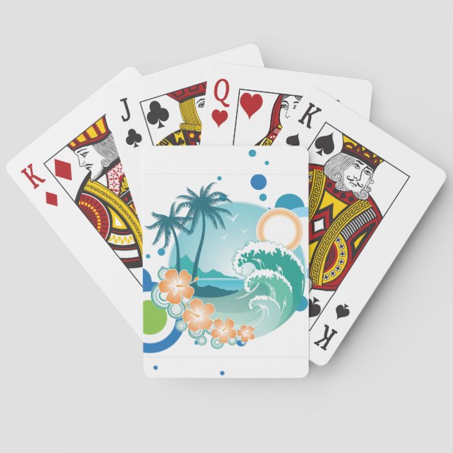 Baraja De Cartas Tarjetas de juego Island Surf (Reverso)