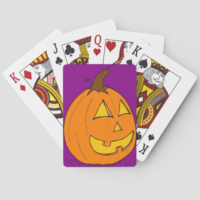 Baraja De Cartas Tarjetas de juego Jack o' Lantern Purple (Reverso)