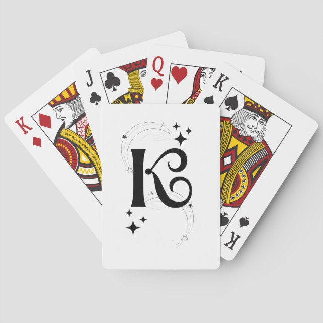 Baraja De Cartas Tarjetas de juego K iniciales (Reverso)