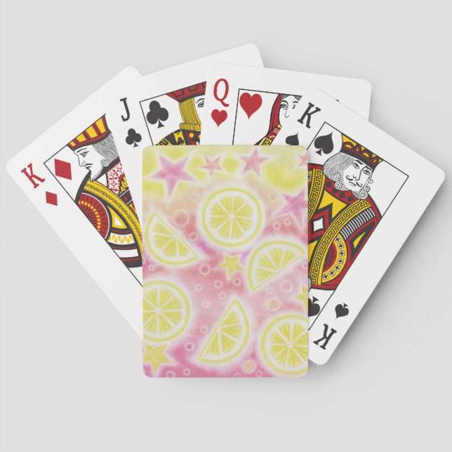Baraja De Cartas Tarjetas de juego Lemonade rosa (Reverso)