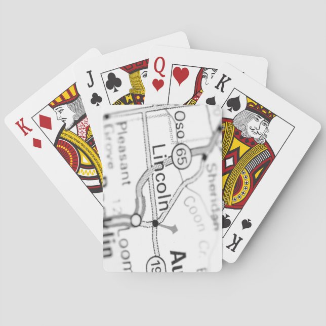 Baraja De Cartas Tarjetas de juego Lincoln, California Map (Reverso)