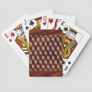 Baraja De Cartas Tarjetas de juego - Madera con incrustaciones fals
