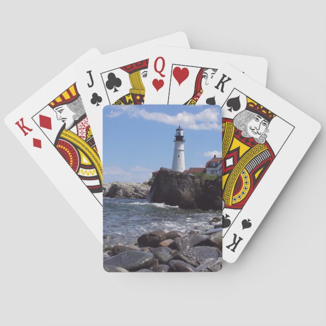 Baraja De Cartas Tarjetas de juego Maine Lighthouse (Reverso)