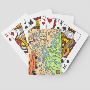 Baraja De Cartas Tarjetas de juego Mapa de Lagos de Minnesota