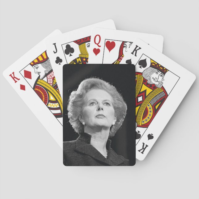 Baraja De Cartas Tarjetas de juego Margaret Thatcher (blanco y negr (Reverso)