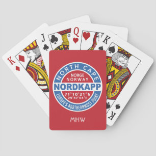 Baraja De Cartas Tarjetas de juego monograma personalizado noruego 
