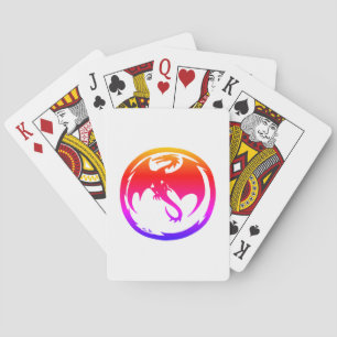 Baraja De Cartas Tarjetas de juego Neon Dragon White Poker