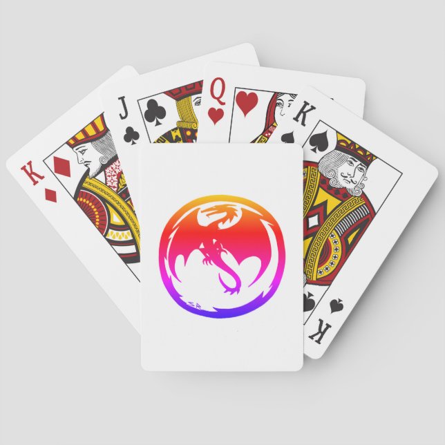 Baraja De Cartas Tarjetas de juego Neon Dragon White Poker (Reverso)