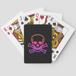 Baraja De Cartas Tarjetas de juego Neon Skull Black Poker