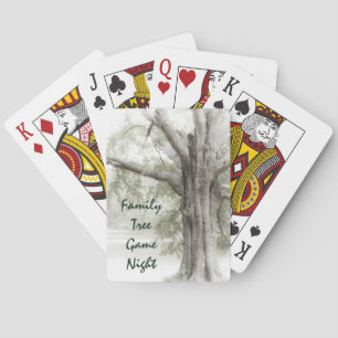 Baraja De Cartas Tarjetas de juego nocturno de árbol familiar