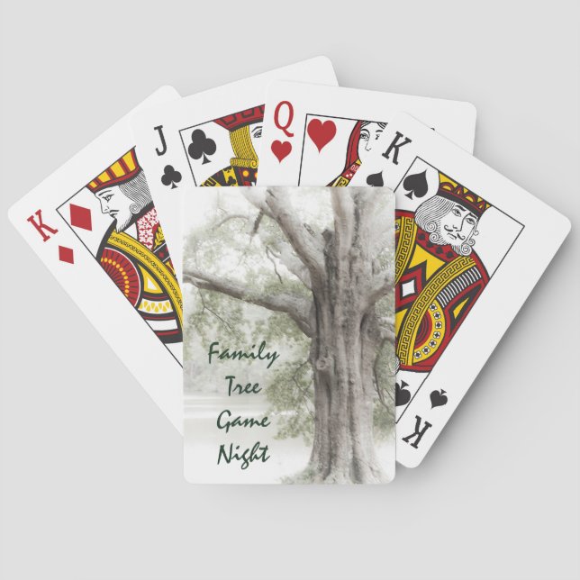 Baraja De Cartas Tarjetas de juego nocturno de árbol familiar (Reverso)