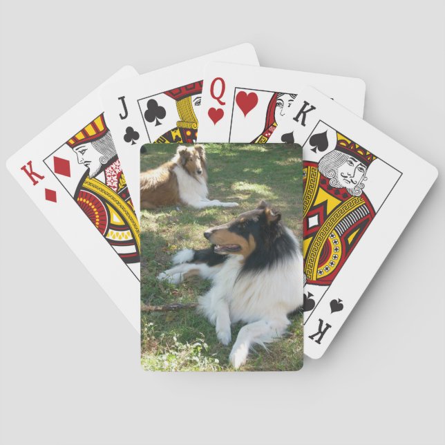 Baraja De Cartas Tarjetas de juego para bicicletas Rough Collies (Reverso)