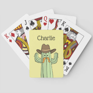 Baraja De Cartas Tarjetas de juego personalizadas Cactus Cowboy