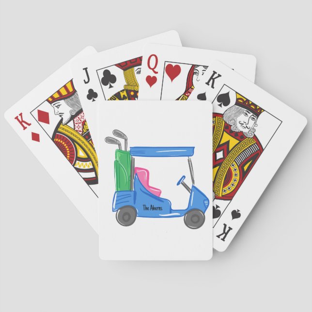 Baraja De Cartas Tarjetas de juego personalizadas de carrito de gol (Reverso)