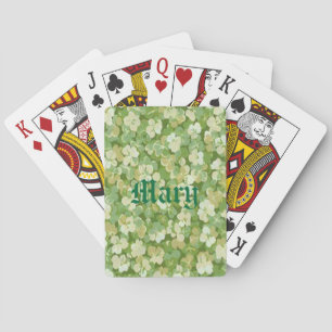 Baraja De Cartas Tarjetas De Juego Personalizadas En El Jardín Verd