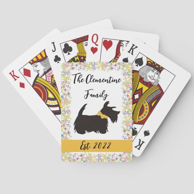 Baraja De Cartas Tarjetas de juego personalizadas Family Scottie (Reverso)