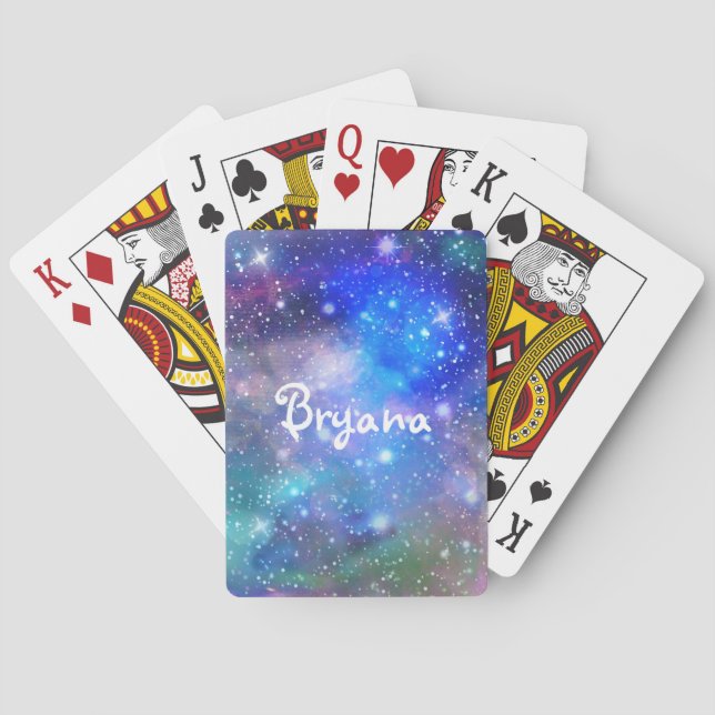 Baraja De Cartas Tarjetas de juego personalizadas Galaxy Space Cosm (Reverso)