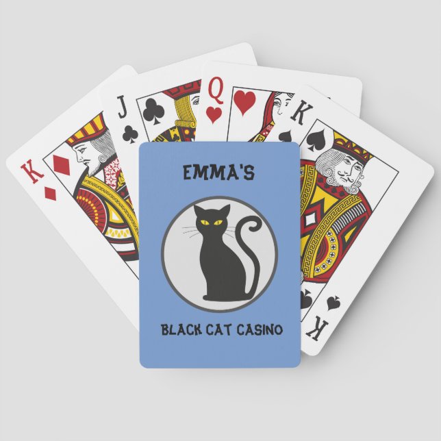 Baraja De Cartas Tarjetas de juego personalizadas - Gato negro (Reverso)