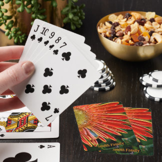 Baraja De Cartas Tarjetas de juego personalizadas - Naranja Gerbera