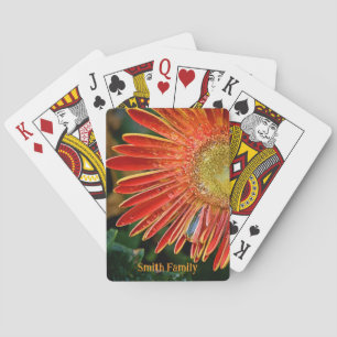 Baraja De Cartas Tarjetas de juego personalizadas - Naranja Gerbera