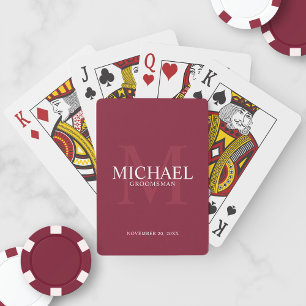 Baraja De Cartas Tarjetas de juego personalizadas para los Groomsme