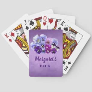 Baraja De Cartas Tarjetas de juego personalizadas Pretty Pansies Fl