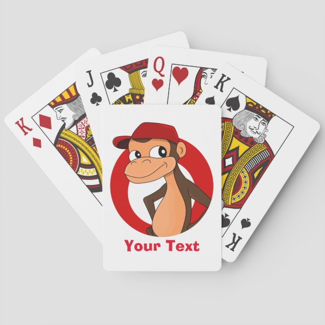 Baraja De Cartas Tarjetas de juego personalizado chimpancé personal (Reverso)
