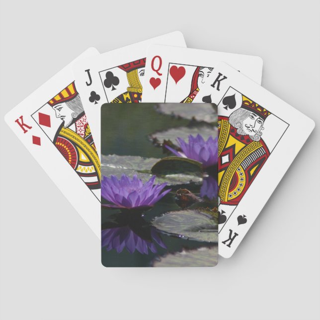 Baraja De Cartas Tarjetas de juego Purple Lotus Waterlilies (Reverso)