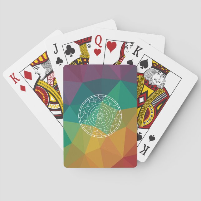 Baraja De Cartas Tarjetas de juego Rainbow mandala (Reverso)
