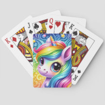 Tarjetas de juego Rainbow unicorn