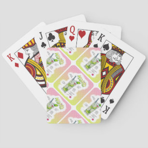 BARAJA DE CARTAS TARJETAS DE JUEGO - RECETA DE MOJITO COCTELERÍA AR