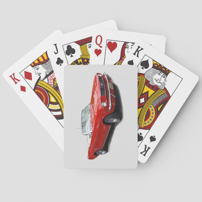 Baraja De Cartas Tarjetas de juego Red Convertible de 1966 (Reverso)