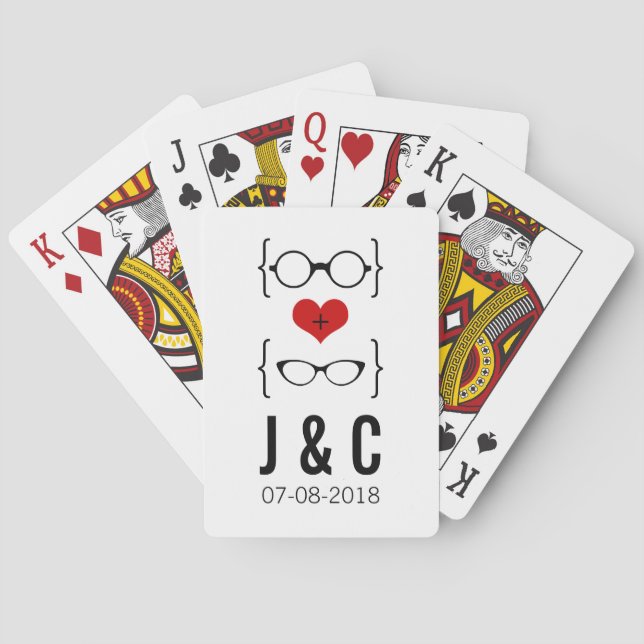 Baraja De Cartas Tarjetas de juego Red Geeky Glasses (Reverso)