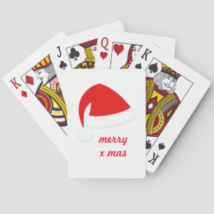 Baraja De Cartas Tarjetas de juego Red Santa Hat