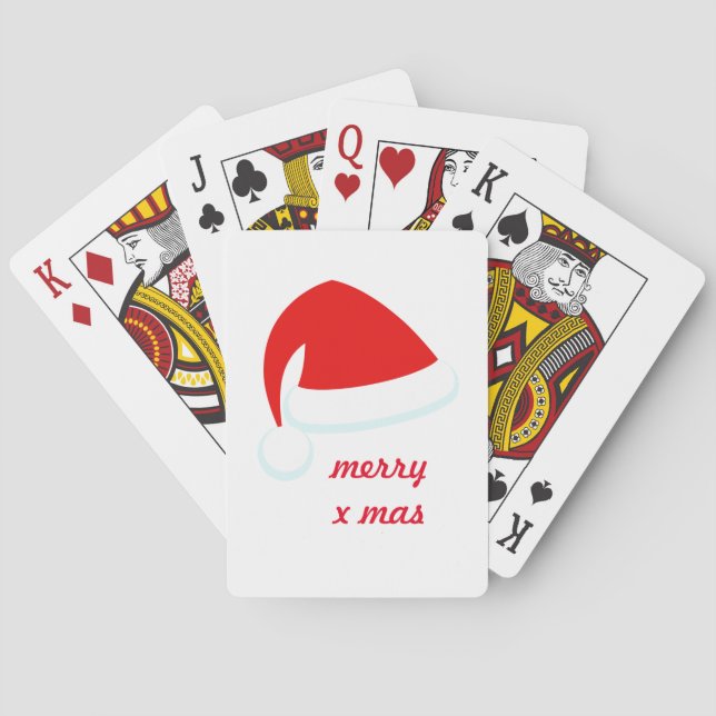 Baraja De Cartas Tarjetas de juego Red Santa Hat (Reverso)