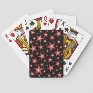 Baraja De Cartas Tarjetas de juego Red Stars Black