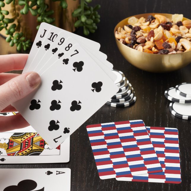 Baraja De Cartas Tarjetas de juego rojo blanco y azul (In Situ)