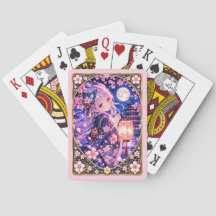 Tarjetas de juego Sakura Linterna bajo la Luna