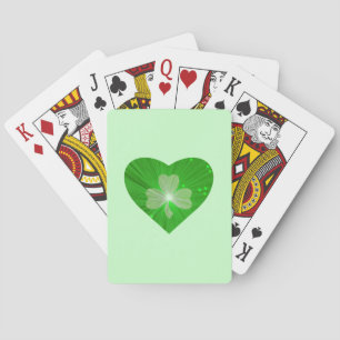 Baraja De Cartas Tarjetas de juego Shamrock Heart Green