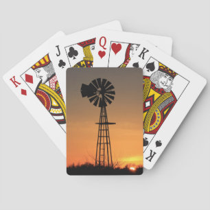 Baraja De Cartas Tarjetas de juego Sky Sunset de Windmill de Kansas