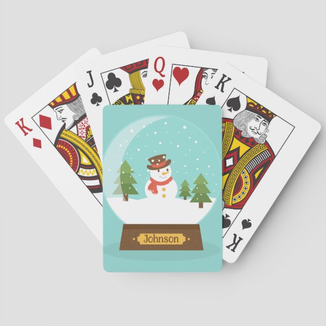 Baraja De Cartas Tarjetas de juego Snowman - Personalizado -Añadir  (Reverso)