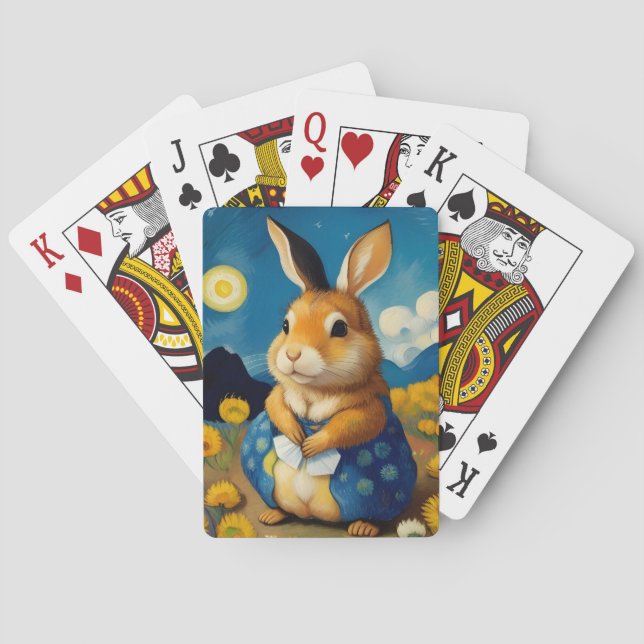 Baraja De Cartas Tarjetas de juego Starry Spring Bunny (Reverso)