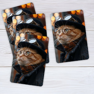 Baraja De Cartas Tarjetas de juego Steampunk Cat