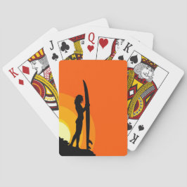 Baraja De Cartas Tarjetas de juego Surfer Chica