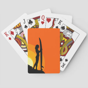 Baraja De Cartas Tarjetas de juego Surfer Chica